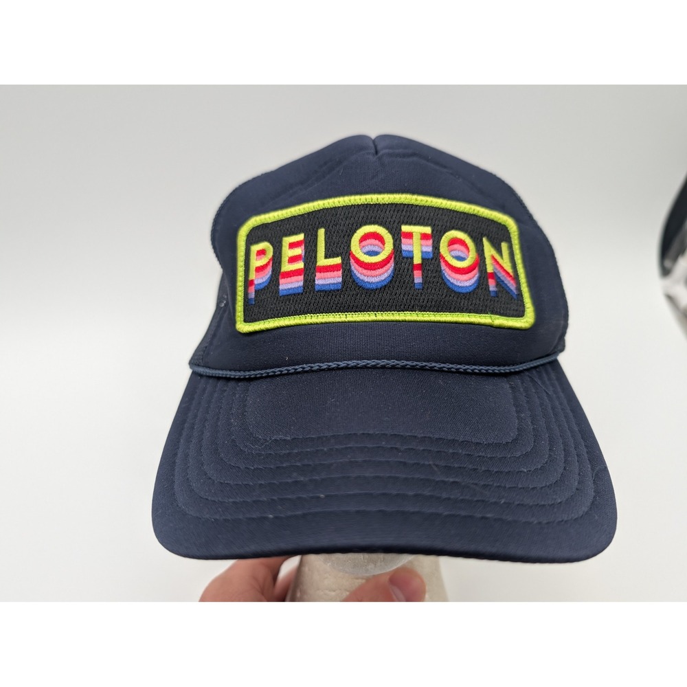 Aviator Nation x Peloton Trucker Hat Navy Mesh Snapback Cap Multi-Color Logo
